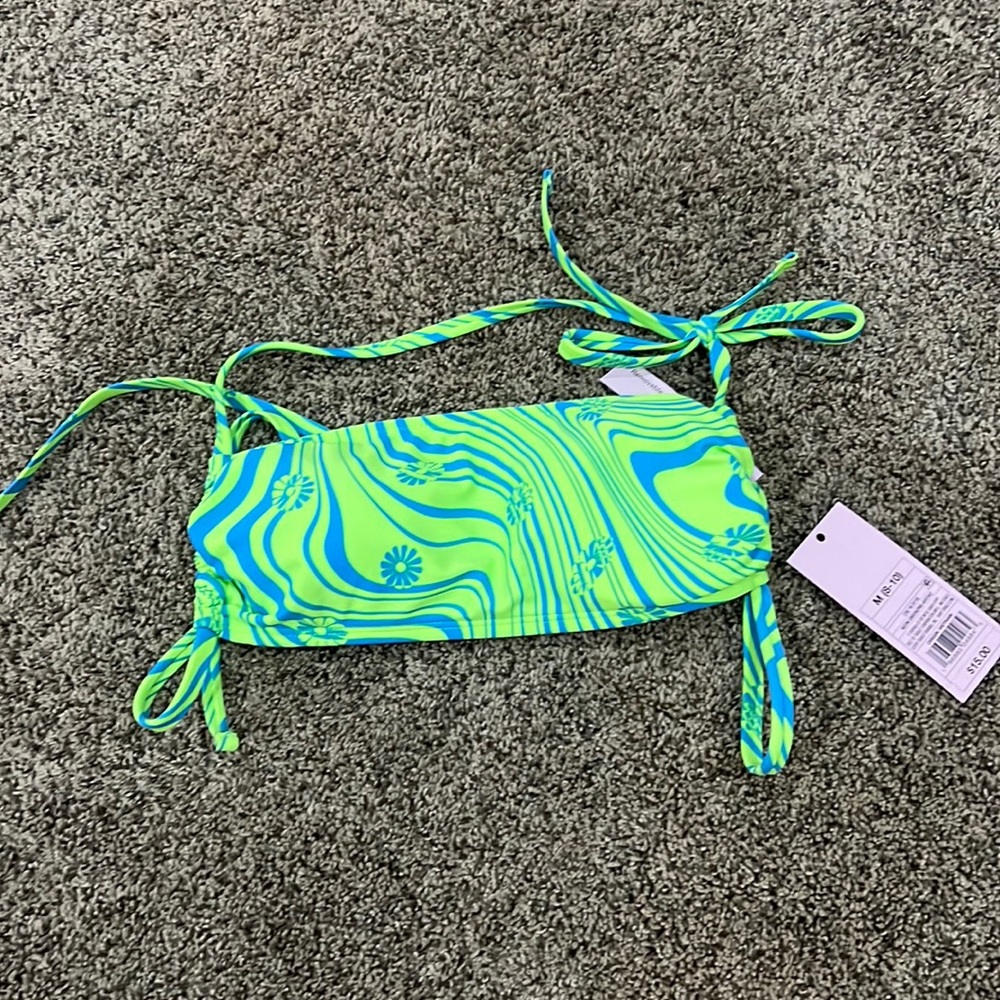 open back green and blue swim suit top from target size M(8-10) never worn